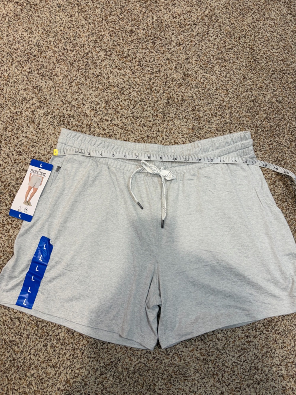 Pacific Trail Light Gray Athletic Drawstring Shorts - Picture 4 of 9